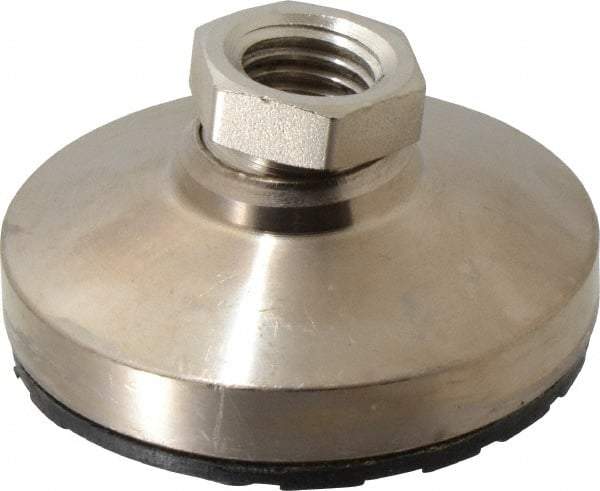 Gibraltar - 5550 Lb Capacity, 3/4-10 Thread, 1-1/2" OAL, Steel Stud, Tapped Pivotal Socket Mount Leveling Pad - 3" Base Diam, Steel Pad, 1-1/16" Hex - Industrial Tool & Supply