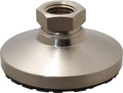 Gibraltar - 15000 Lb Capacity, 1-8 Thread, 1-7/8" OAL, Steel Stud, Tapped Pivotal Socket Mount Leveling Pad - 4" Base Diam, Steel Pad, 1-3/8" Hex - Industrial Tool & Supply
