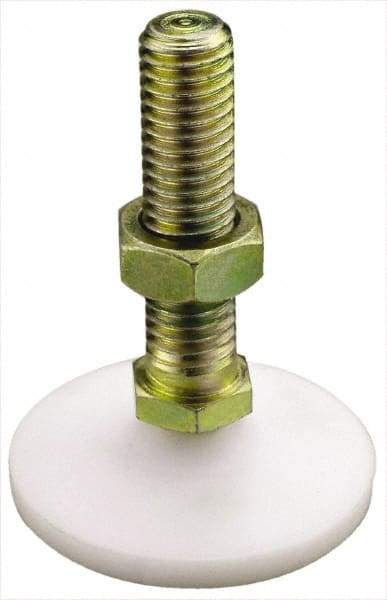 Gibraltar - 1-8 Bolt Thread, Studded Pivotal Stud Mount Leveling Pad & Mount - 2,400 Max Lb Capacity, 4" Base Diam - Industrial Tool & Supply