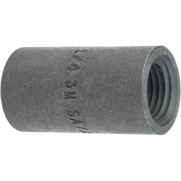 Made in USA - Size 1/4", Class 3,000, Forged Carbon Steel Black Pipe Coupling - 3,000 psi, Threaded End Connection - Industrial Tool & Supply