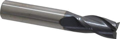 SGS - 1/2", 1" LOC, 1/2" Shank Diam, 3" OAL, 3 Flute, Solid Carbide Square End Mill - Single End, AlTiN Finish, Spiral Flute, 30° Helix, Centercutting, Right Hand Cut, Right Hand Flute, Series 5 - Industrial Tool & Supply