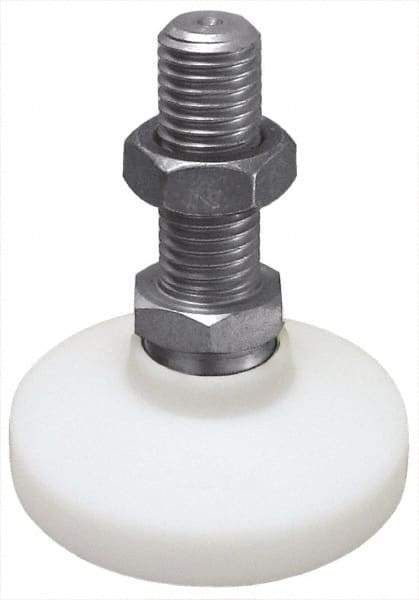 Gibraltar - 5/8-11 Bolt Thread, Studded Pivotal Stud Mount Leveling Pad & Mount - 1,200 Max Lb Capacity, 2-1/2" Base Diam - Industrial Tool & Supply