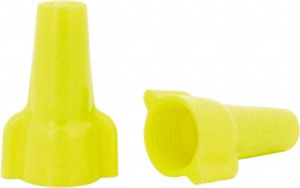 Ideal - 2, 18 to 3, 12 AWG, 600 Volt, Flame Retardant, Wing Twist on Wire Connector - Yellow, 221°F - Industrial Tool & Supply