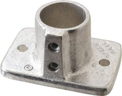 Hollaender - 1" Pipe, Base Flange, Aluminum Alloy Flange Pipe Rail Fitting - Bright Finish - Industrial Tool & Supply