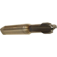Emuge - M5x0.80 Metric Coarse 6HX 3 Flute TiCN Finish Cobalt Straight Flute Machine Tap - Modified Bottoming, Right Hand Thread, 70mm OAL, 15mm Thread Length, Oversize - Exact Industrial Supply