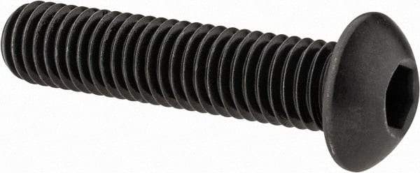 Value Collection - 1/2-13 UNC Hex Socket Drive, Button Screw - Alloy Steel, Black Oxide Finish, Fully Threaded, 2-1/4" Length Under Head - Industrial Tool & Supply