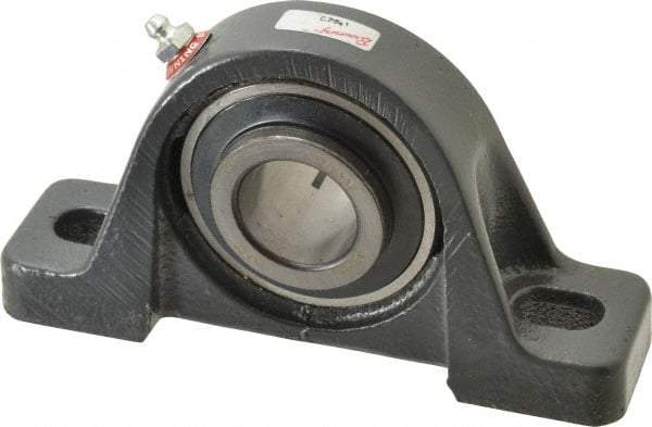 Browning - 1-1/4" ID, 6-3/4" OAL x 3-11/16" OAH Pillow Block - 3,493 Lb Static Cap, 5,782 Lb Dyn Cap, 5" Btw Mnt Hole Ctrs, 1-7/8" Base-to-Ctr Ht, Cast Iron - Industrial Tool & Supply