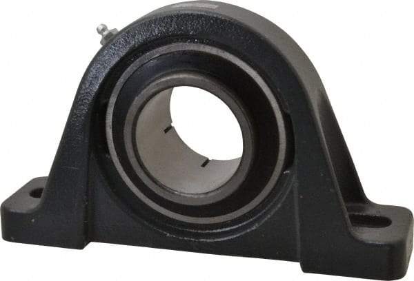 Browning - 2-7/16" ID, 9-1/2" OAL x 5-9/16" OAH Pillow Block - 8,150 Lb Static Cap, 11,789 Lb Dyn Cap, 7-13/32" Btw Mnt Hole Ctrs, 2-3/4" Base-to-Ctr Ht, Cast Iron - Industrial Tool & Supply