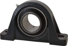 Browning - 2-7/16" ID, 9-1/2" OAL x 5-9/16" OAH Pillow Block - 8,150 Lb Static Cap, 11,789 Lb Dyn Cap, 7-13/32" Btw Mnt Hole Ctrs, 2-3/4" Base-to-Ctr Ht, Cast Iron - Industrial Tool & Supply
