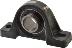 Browning - 1-3/16" ID, 6-3/16" OAL x 3-9/32" OAH Pillow Block Air Handling - 2,567 Lb Static Cap, 4,381 Lb Dyn Cap, 4-23/32" Btw Mnt Hole Ctrs, 1-11/16" Base-to-Ctr Ht, Cast Iron - Industrial Tool & Supply