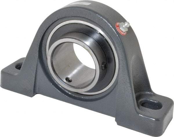Browning - 2-3/16" ID, 8-13/16" OAL x 4-31/32" OAH Pillow Block Air Handling - 6,601 Lb Static Cap, 9,752 Lb Dyn Cap, 6-15/16" Btw Mnt Hole Ctrs, 2-1/2" Base-to-Ctr Ht, Cast Iron - Industrial Tool & Supply