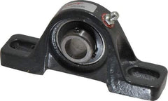 Browning - 5/8" ID, 4-7/8" OAL x 2-7/32" OAH Pillow Block Air Handling - 1,444 Lb Static Cap, 2,611 Lb Dyn Cap, 3-7/16" Btw Mnt Hole Ctrs, 1-3/16" Base-to-Ctr Ht, Cast Iron - Industrial Tool & Supply