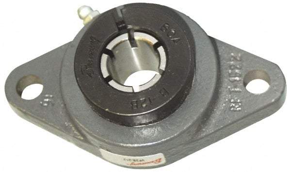 Browning - 2" ID, 8-1/2" OAL x 5-1/4" OAH 2-Bolt Flange - 6,601 Lb Static Cap, 9,752 Lb Dyn Cap, 7-1/4" Btw Mnt Hole Ctrs, Cast Iron - Industrial Tool & Supply