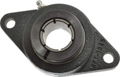 Browning - 1-3/16" ID, 5-9/16" OAL x 3-1/8" OAH 2-Bolt Flange - 2,567 Lb Static Cap, 4,381 Lb Dyn Cap, 4-19/32" Btw Mnt Hole Ctrs, Cast Iron - Industrial Tool & Supply