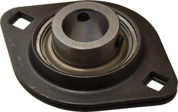 Browning - 3/4" ID, 3-9/16" OAL x 2-5/8" OAH 2-Bolt Flange - 1,444 Lb Static Cap, 2,611 Lb Dyn Cap, 2-13/16" Btw Mnt Hole Ctrs, 1-5/16" Base-to-Ctr Ht, Stamped Steel - Industrial Tool & Supply