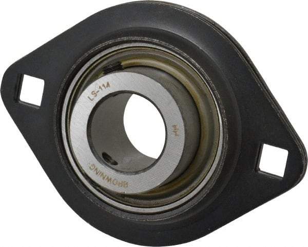 Browning - 7/8" ID, 3-3/4" OAL x 2-13/16" OAH 2-Bolt Flange - 1,651 Lb Static Cap, 2,801 Lb Dyn Cap, 3" Btw Mnt Hole Ctrs, 1-13/32" Base-to-Ctr Ht, Stamped Steel - Industrial Tool & Supply