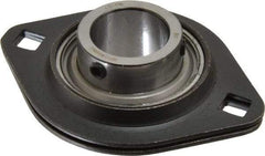 Browning - 1" ID, 3-3/4" OAL x 2-13/16" OAH 2-Bolt Flange - 1,651 Lb Static Cap, 2,801 Lb Dyn Cap, 3" Btw Mnt Hole Ctrs, 1-13/32" Base-to-Ctr Ht, Stamped Steel - Industrial Tool & Supply