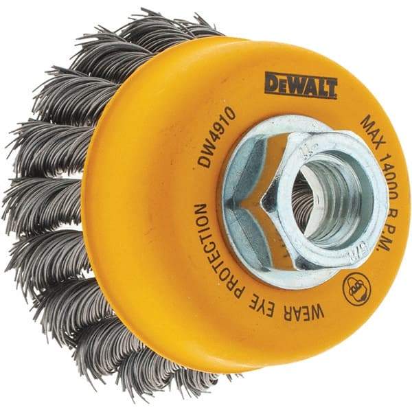 DeWALT - 5/8-11 Threaded Arbor, Cup Brush - 0.02 Wire Diam - Industrial Tool & Supply