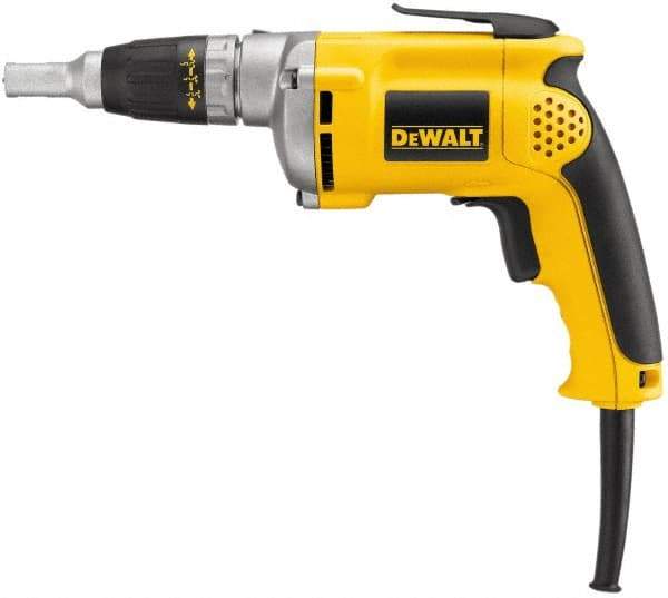 DeWALT - Pistol Grip Handle, 4,000 RPM, 81 In/Lb Torque, Electric Screwdriver - 1/4" Bit Holder, 120 Volts, 6.3 Amps - Industrial Tool & Supply