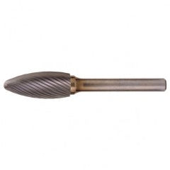 SH-41 Standard Cut Solid Carbide Bur-Flame Shape - Industrial Tool & Supply