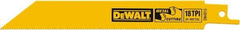 DeWALT - Bi-Metal Reciprocating Saw Blade - Straight Profile, 18 TPI, Toothed Edge - Industrial Tool & Supply