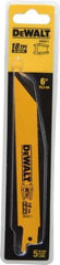 DeWALT - 6" Long x 3/4" Thick, Bi-Metal Reciprocating Saw Blade - Straight Profile, 18 TPI, Toothed Edge, Universal Shank - Industrial Tool & Supply