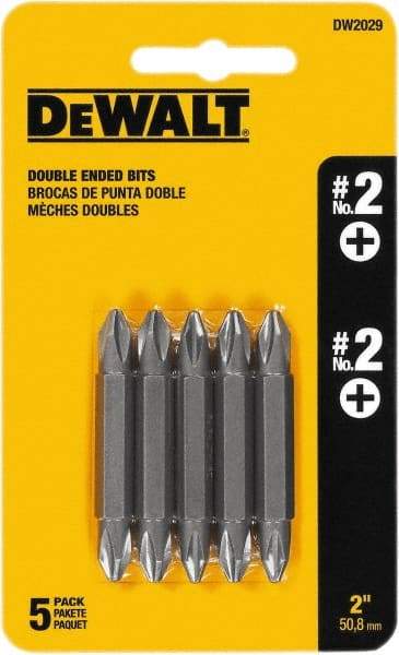 DeWALT - #2, Reversible Phillips Screwdriver Pack Standard Bit - 1/4" Drive, 2" OAL - Industrial Tool & Supply