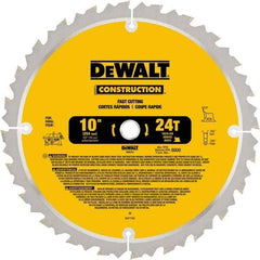 DeWALT - 10" Diam, 24 Tooth Wet & Dry Cut Saw Blade - Carbide-Tipped, Standard Round Arbor - Industrial Tool & Supply