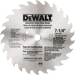 DeWALT - 7-1/4" Diam, 20 Tooth Wet & Dry Cut Saw Blade - Steel, Standard Round Arbor - Industrial Tool & Supply