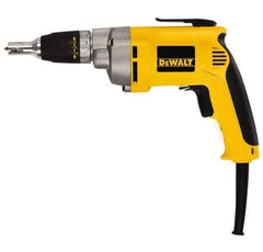 DeWALT - Pistol Grip Handle, 2,500 RPM, 132 In/Lb Torque, Electric Screwdriver - 1/4" Bit Holder, 120 Volts, 6.5 Amps - Industrial Tool & Supply