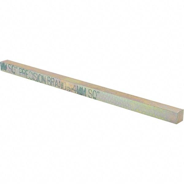 Precision Brand - 12" Long, Zinc Yellow Dichromate Key Stock - Oversized Key Stock - Industrial Tool & Supply