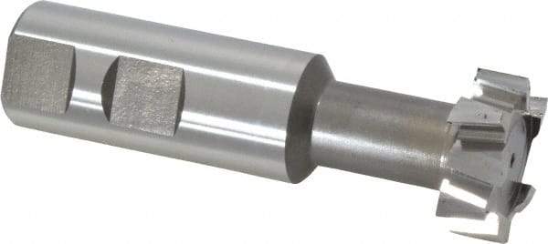 Interstate - 1-1/4" Cut Diam, 31/64" Cut Width, 21/32" Neck Diam, 1" Shank Diam, 3-15/16" OAL, M42 Cobalt T-Slot Cutter - Uncoated, 5/8" Bolt, Straight Teeth, 10 Teeth - Industrial Tool & Supply