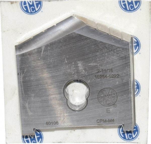 Allied Machine and Engineering - 2-11/16" Diam x 7/16" Thick, Seat Code E, 130° Included Angle Spade Drill Insert - Uncoated Powdered Metal, Powdered Metal, Series E - Industrial Tool & Supply