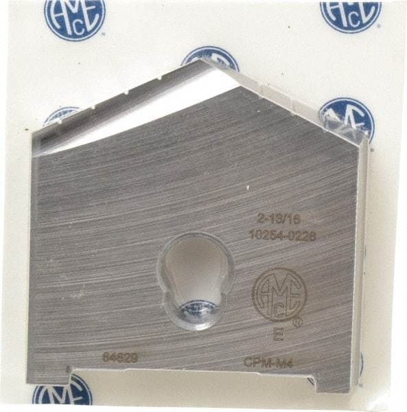Allied Machine and Engineering - 2-13/16" Diam x 7/16" Thick, Seat Code E, 130° Included Angle Spade Drill Insert - Uncoated Powdered Metal, Powdered Metal, Series E - Industrial Tool & Supply
