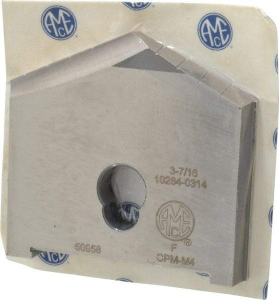 Allied Machine and Engineering - 3-7/16" Diam x 1/2" Thick, Seat Code F, 130° Included Angle Spade Drill Insert - Uncoated Powdered Metal, Powdered Metal, Series F - Industrial Tool & Supply