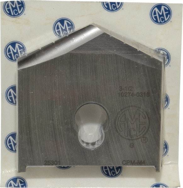 Allied Machine and Engineering - 3-1/2" Diam x 3/8" Thick, Seat Code G, 130° Included Angle Spade Drill Insert - Uncoated Powdered Metal, Powdered Metal, Series G - Industrial Tool & Supply