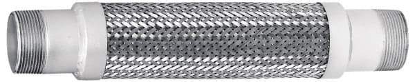 Mason Ind. - 2-1/2" Pipe, Braided Stainless Steel Single Arch Hose Pipe Expansion Joint - 24" Long, 290 Max psi, Male NPT - Industrial Tool & Supply