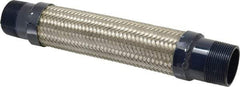 Mason Ind. - 1-1/2" Pipe, Braided Stainless Steel Single Arch Hose Pipe Expansion Joint - 12" Long, 430 Max psi, Male NPT - Industrial Tool & Supply