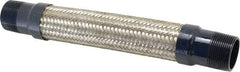 Mason Ind. - 1-1/4" Pipe, Braided Stainless Steel Single Arch Hose Pipe Expansion Joint - 12" Long, 500 Max psi, Male NPT - Industrial Tool & Supply
