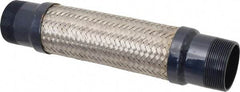 Mason Ind. - 2" Pipe, Braided Stainless Steel Single Arch Hose Pipe Expansion Joint - 12" Long, 360 Max psi, Male NPT - Industrial Tool & Supply