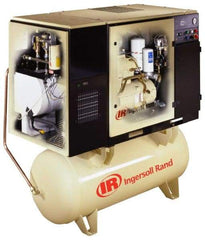 Ingersoll-Rand - 7.5 hp, 80 Gal Stationary Electric Rotary Screw Air Compressor - Three Phase, 150 Max psi, 25 CFM, 200 Volt - Industrial Tool & Supply
