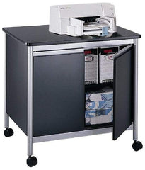 Safco - 200 Lb Capacity, 1 Shelf, 2 Door Mobile Machine Stand - 32" Wide x 24-1/2" Deep x 30-1/8" High, Steel, Black - Industrial Tool & Supply