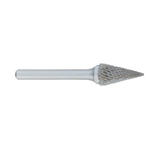 ‎SM-2 -6mm × 19mm LOC × 6mm Shank × 50mm OAL Pointed Cone Carbide Medium Tough Cut Burr - Industrial Tool & Supply