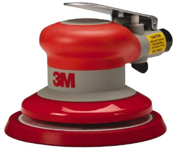 3M - 12,000 OPM, 17 CFM Air Consumption, 90 psi Air Pressure, Palm Air Orbital Sander - Round Pad, 3/8" Inlet - Industrial Tool & Supply