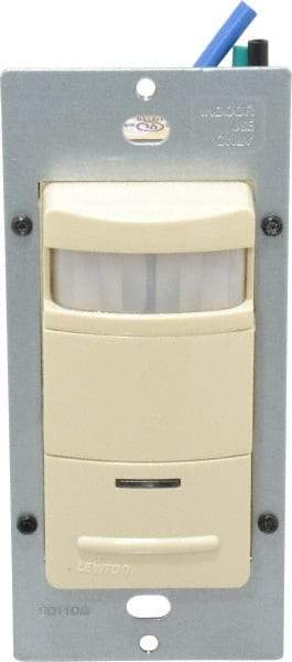 Leviton - 2,100 Square Ft. Coverage, Infrared Occupancy Sensor Wall Switch - 1,800 at 120 V Incandescent, 1,800 at 120 V and 2,700 at 277 V Fluorescent, 120 to 277 VAC, Ivory - Industrial Tool & Supply