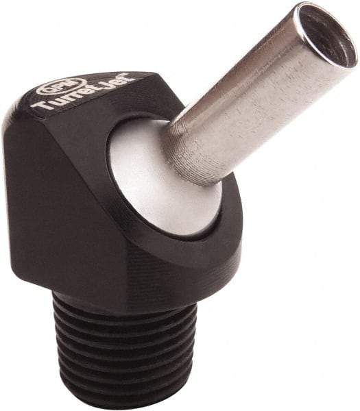 QPM Products - 0.16" ID x .50" L Coolant Hose Nozzle - 1/8" NPT, Use with CNC Lathes - Industrial Tool & Supply