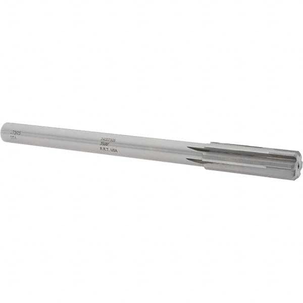 Made in USA - 0.7505" Carbide-Tipped 6 Flute Chucking Reamer - Industrial Tool & Supply