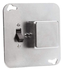 Cooper Bussmann - 125 VAC, Indicating Fuse Cover - For Use with 4 Inch Square Boxes, FUSTAT Plug Fuses and FUSTRON Plug Fuses - Industrial Tool & Supply