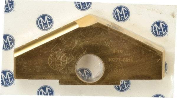 Allied Machine and Engineering - 4-1/2" Diam x 5/8" Thick, Seat Code G, 130° Included Angle Spade Drill Insert - TiN Coated, High Speed Steel, Series G - Industrial Tool & Supply