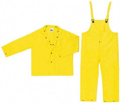 MCR Safety - Size 2XL, Yellow, Rain Three Piece Suit - 60" Chest, Detachable Hood, Take Up Snaps Ankle, Take Up Snaps Wrist - Industrial Tool & Supply